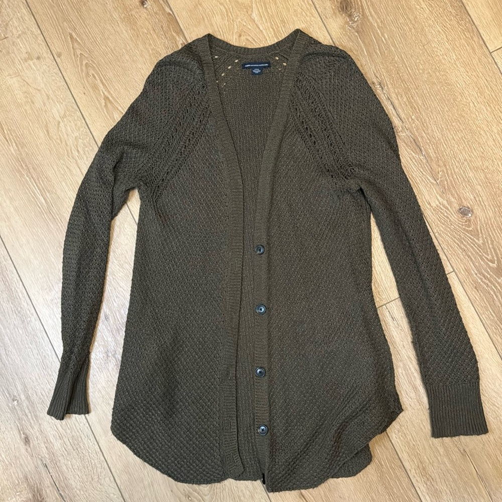 American Eagle Outfitters dark green cardigan women’s